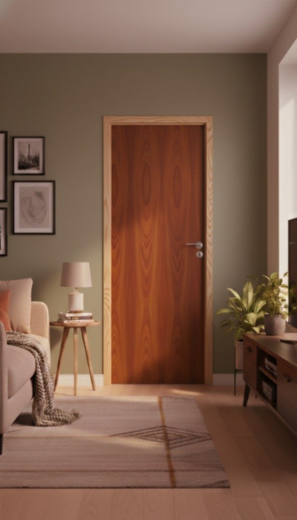 Producto - 70x200x10 Puerta Placa Hoja Cedro , Marco Madera