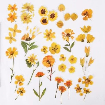 Producto - Stickers PET - Flores Secas Amarillas