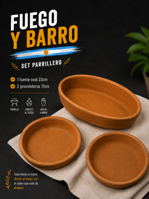 Producto - FUEGO Y BARRO / Set parrillero