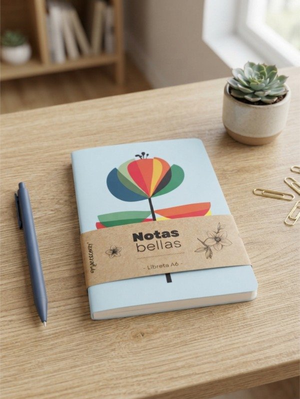 Producto - Libretita A6 / Florcita de mis Sueños / Celeste Soft - 0