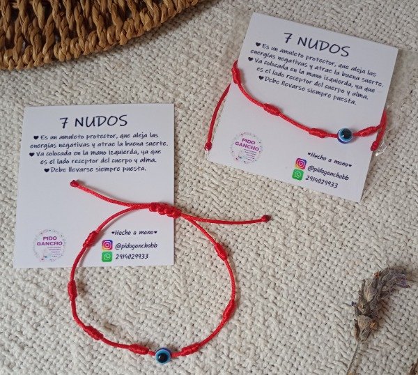 Producto - Set 3 pulseras 7 nudos con ojo turco