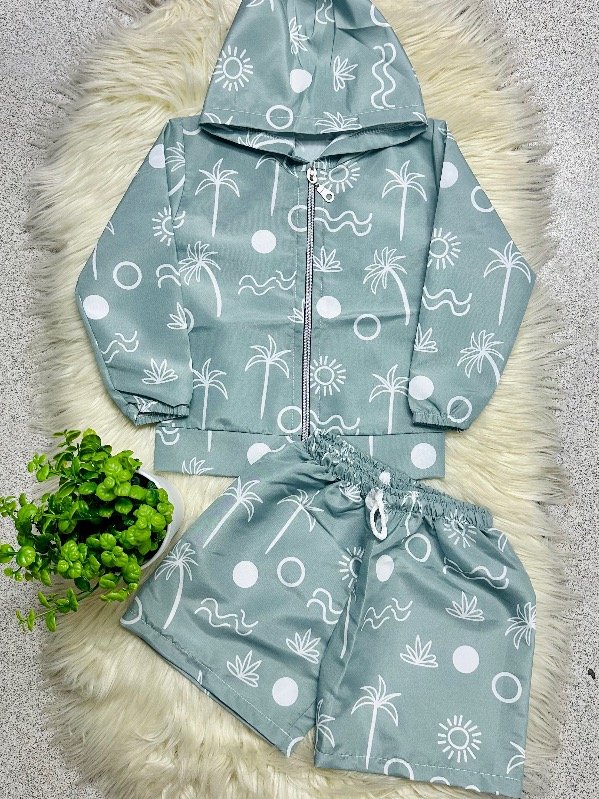 Producto - CONJUNTO ROMPEVIENTO PLAYA VERDE (CAMPERA + SHORT)