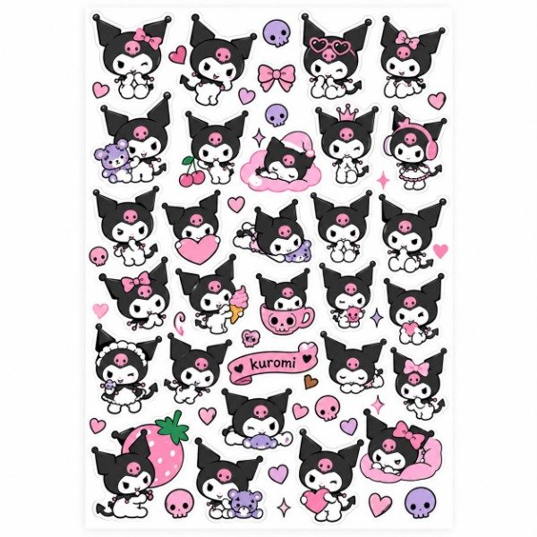 Producto - PLANCHA A4 PREDISEÑADA KUROMI - TATUAJES TEMPORALES - 1