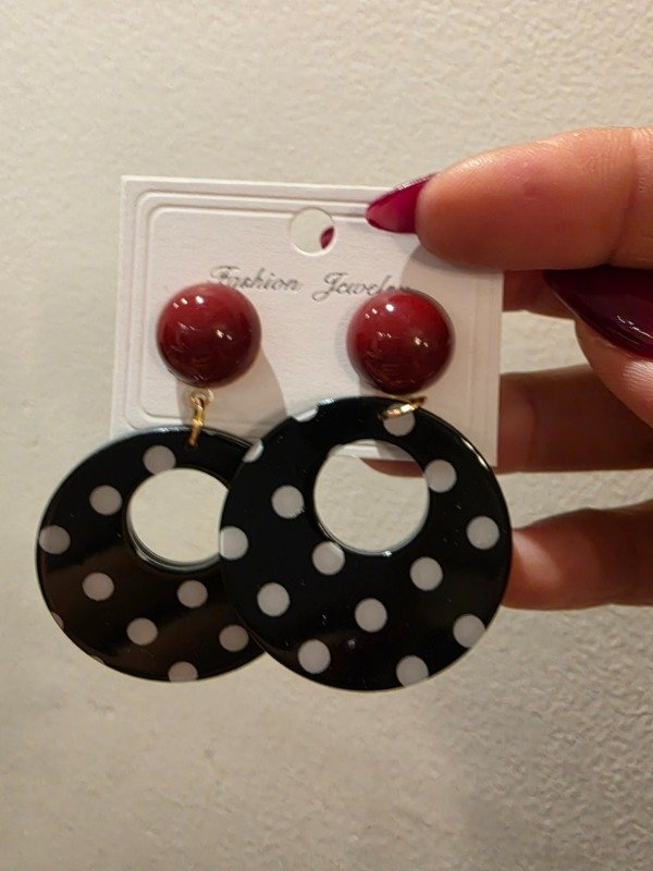 Producto - AROS ARGOLLA NEGRO LUNAR BLANCO BASE BORDO