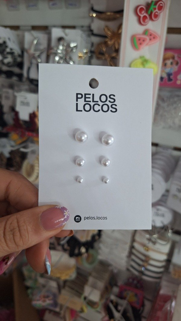 Producto - Kit x3 aritos perla