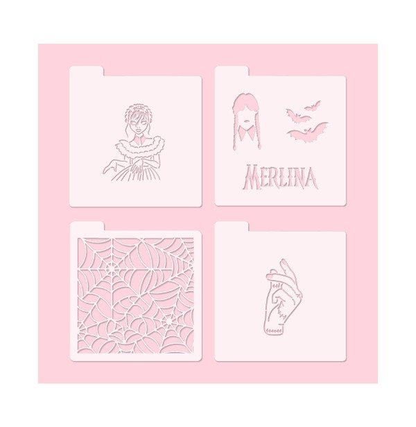 Producto - Set Stencil x4 Merlina 1 -ei