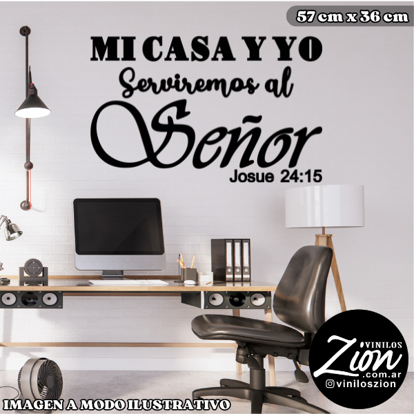 Producto - Vinilo Religioso Mi casa y yo Serviremos al señor 57x36