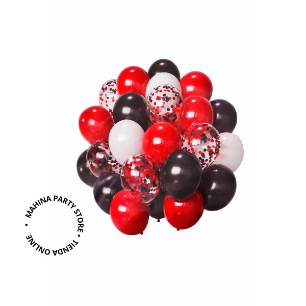 Producto - Set globos rojos/ negros 30 piezas