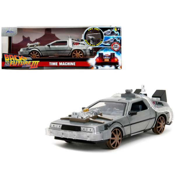 Producto - Back To The Future Time Machine Delorean 3 Railway Con Luz 1:24 Jada Toys
