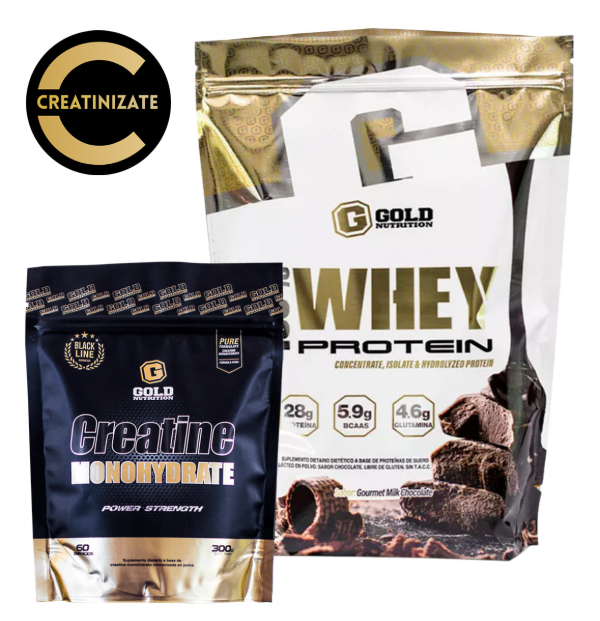 Producto - Combo Creatina + Proteina Gold Nutrition Chocolate MAXIMA PUREZA