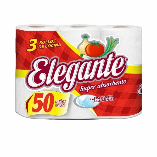 Producto - ROLLO COCINA ELEGANTE pack de 3 x 50 paños cod 927