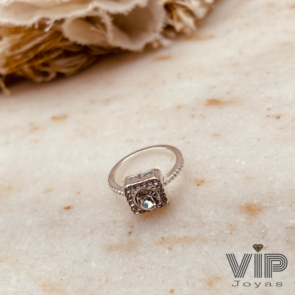 Producto - Anillo Cuadrado Cubics Acero Blanco