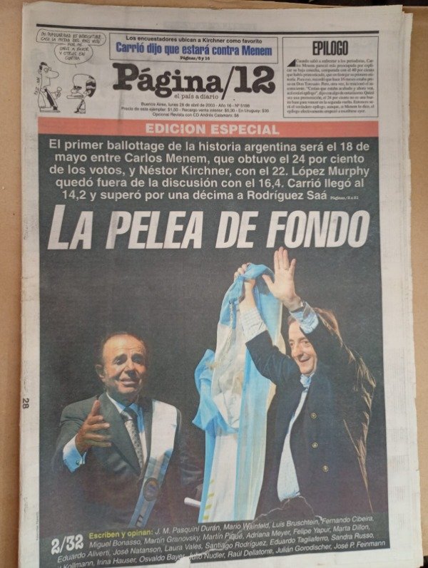 Producto - Página/12 La pelea de fondo - 28 de abril de 2003