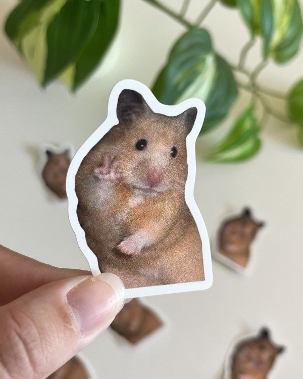 Producto - Sticker Blanco UV - Hamster meme 2
