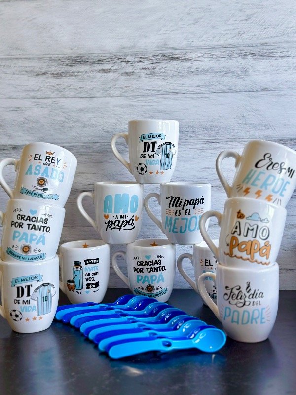 Producto - Kit 17 -Día del padre- 12 taza bombé + 12 cucharitas