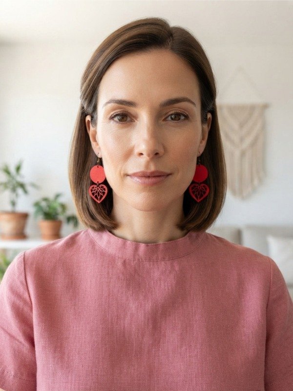 Producto - Aros Corazón Enérgico / Rojo Fuego - 0