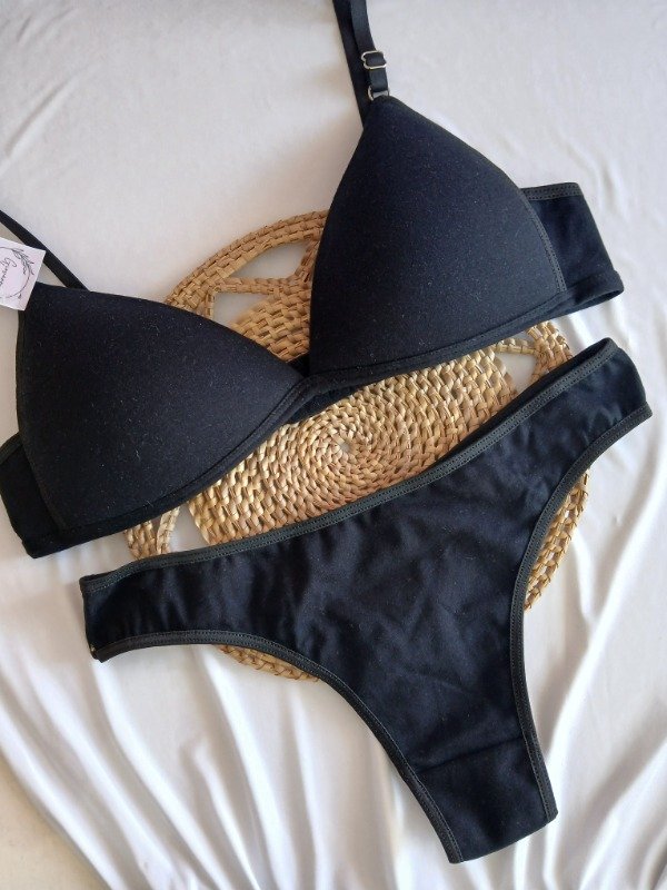 Producto - Triangulito soft algodón liso negro T.85