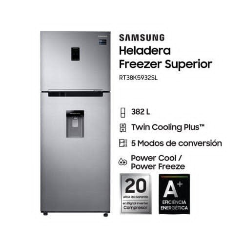 Producto - HELADERA SAMSUNG RT38 382LTS SILVER NO FROST INVERTER