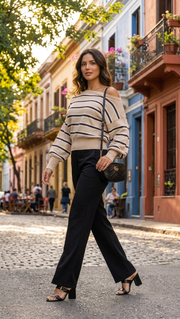 Producto - Sweater Manhattan Off-Shoulder Rayado - 1