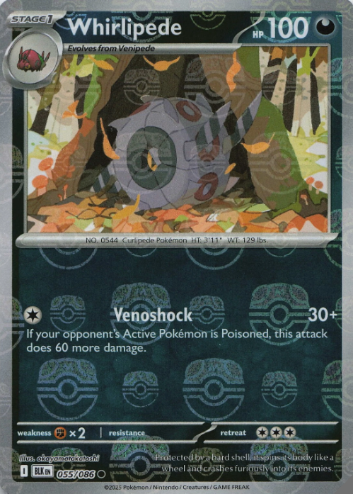 Producto - Whirlipede (Master Ball Pattern) - 055/086 - Black Bolt - Holo