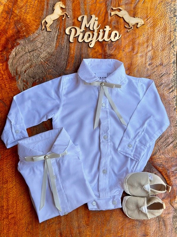 Producto - Body Camisa Bebas Clásico Blanco con aplique