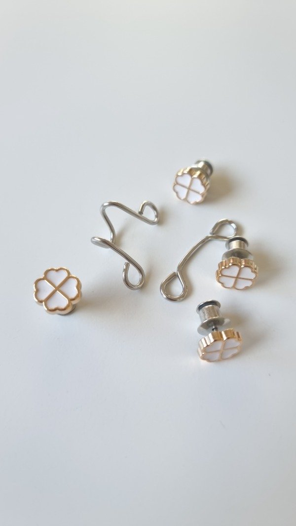 Producto - Broche para ajustar TRÉBOL BLANCO