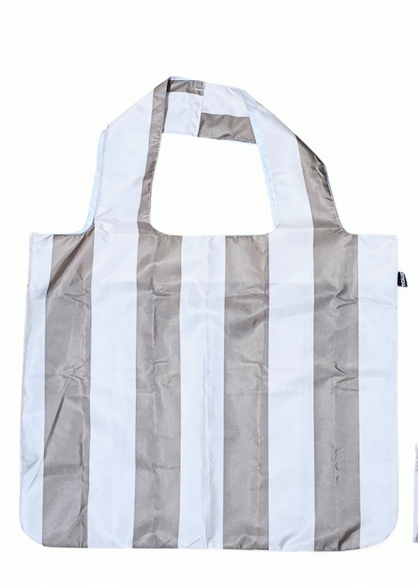 Producto - BOLSA REUTILIZABLE PLEGABLE A RAYAS EN GRIS