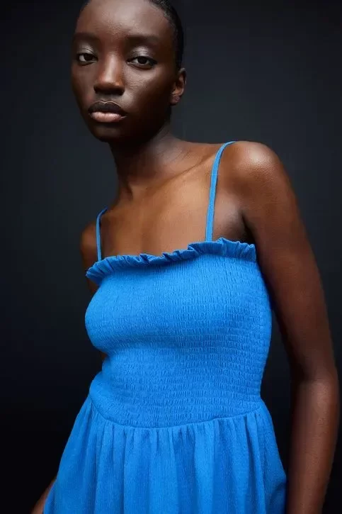 Producto - Vestido fruncido Azul