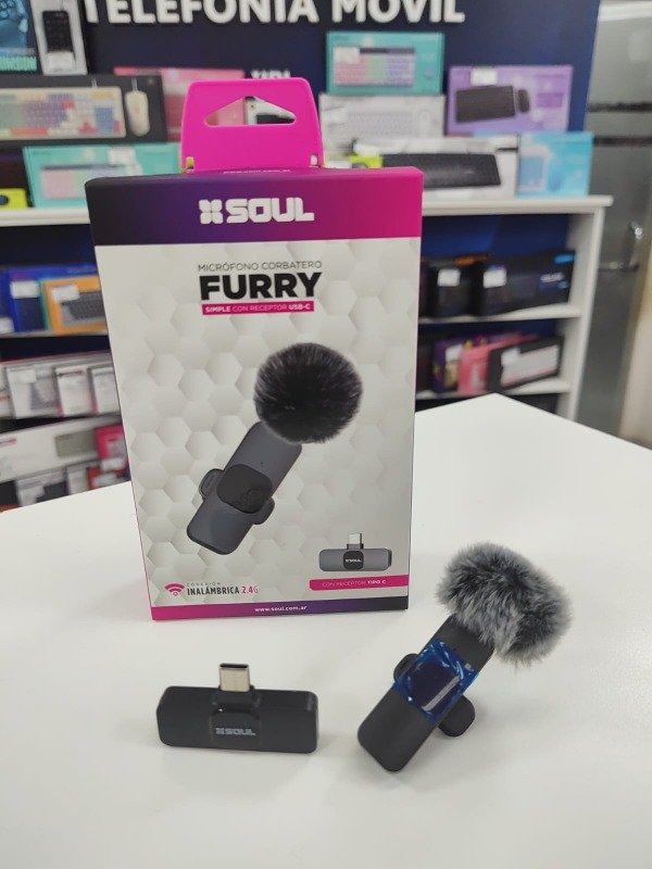 Producto - Microfono Corbatero Furry Inalambrico x1 MIC TYPE-C Soul MIC-FCT1