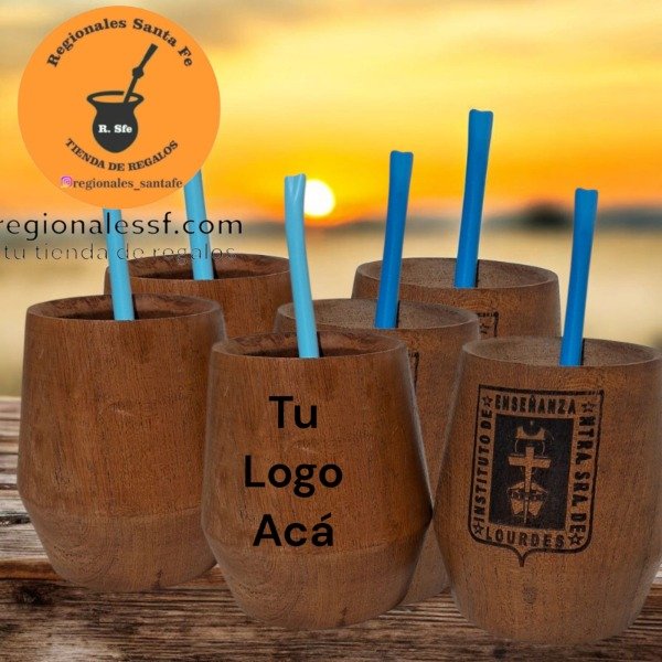 Producto - Mate de Algarrobo vasito grabado laser con bombilla