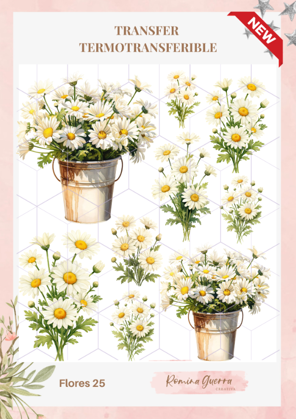 Producto - Transfer termotransferible - Flores 25