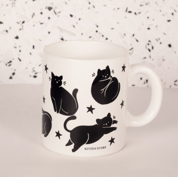 Producto - Taza gatito negra