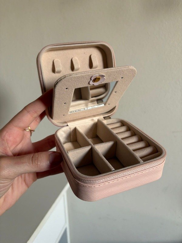 Producto - Alhajero SQUARE portatil con espejo 10x10x5cm de profundidad