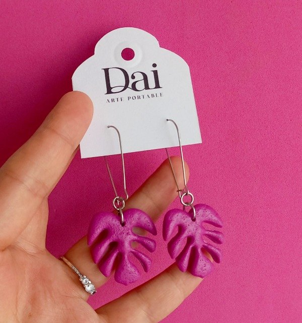 Producto - Aros Monstera Violeta