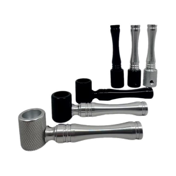Producto - PIPA METAL BLACK Y SILVER C/ROSCA