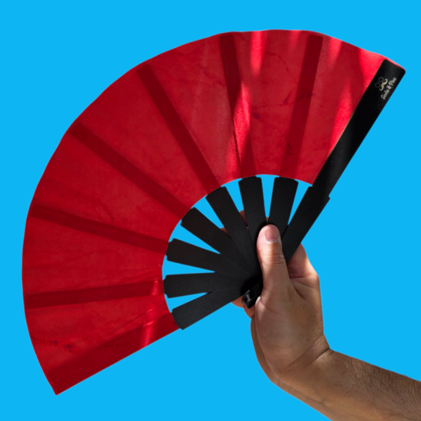 Producto - Abanico "Rojo Marmolado" -Con accesorios-