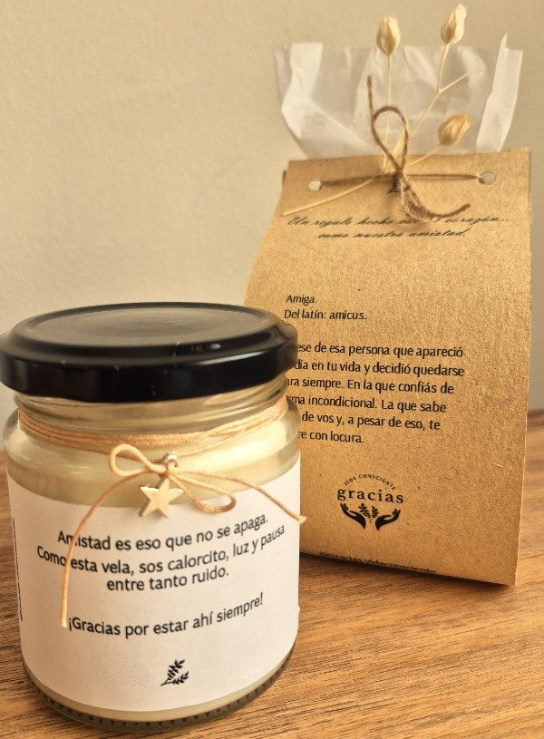 Producto - SOUVENIRS - Velas de soja con Mensaje Personalizadas