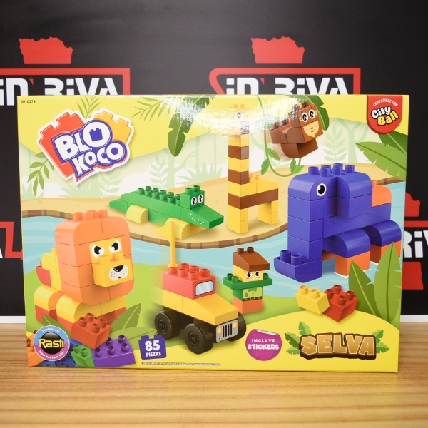 Producto - BLOKOCO SELVA 85PCS CON RUEDAS 01-0274