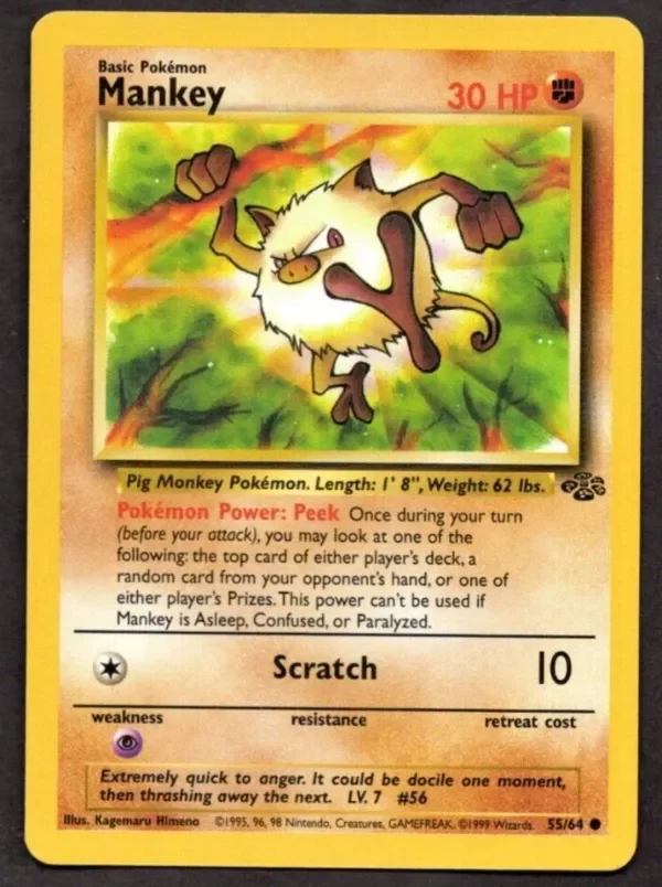 Producto - 1999 Pokémon TCG Mankey Regular WOTC Jungle Set 55/64