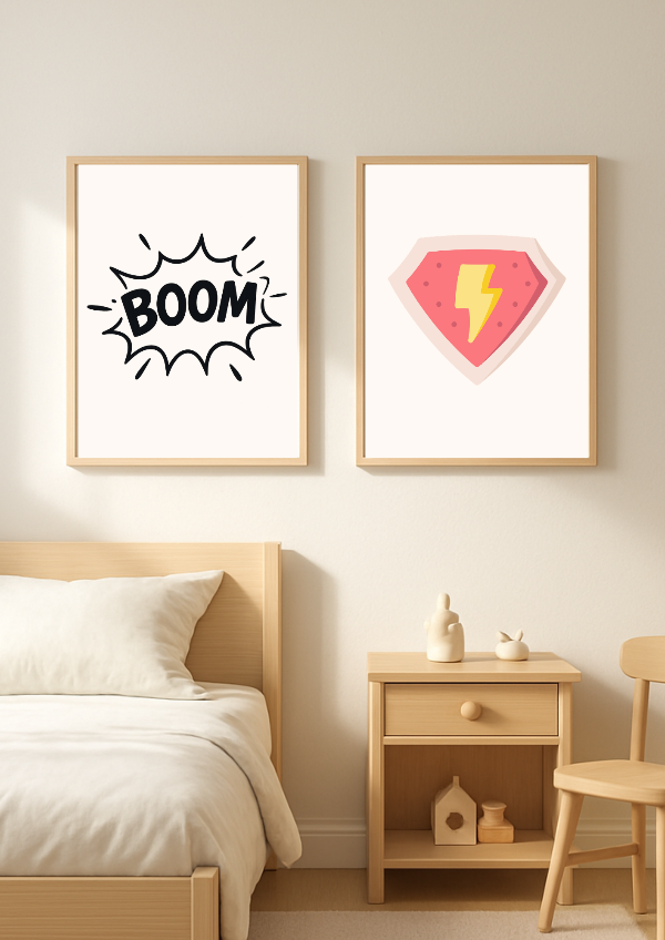 Producto - Láminas decorativas superhéroes Boom