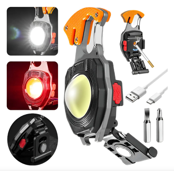 Producto - Llavero Linterna Premium Multifuncion Camping Pezca Policia