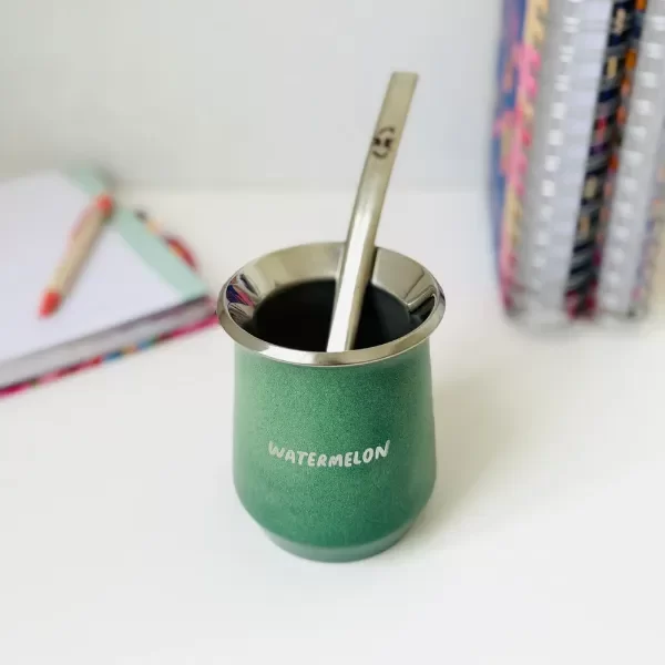 Producto - Mate esquel termico acero inoxidable verde!