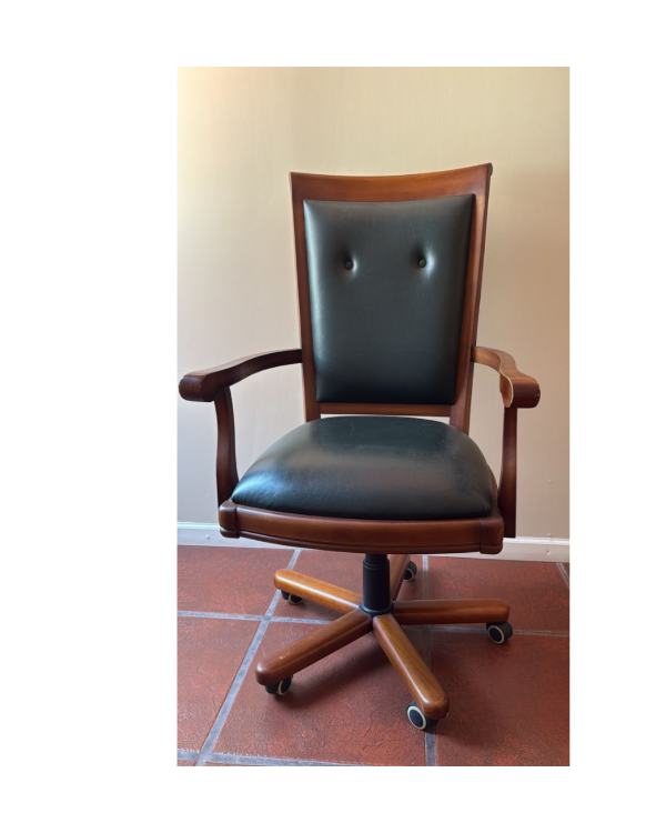 Producto - Sillón de escritorio con apoyabrazos, regulable, ecocuero - Muebles Arnodo