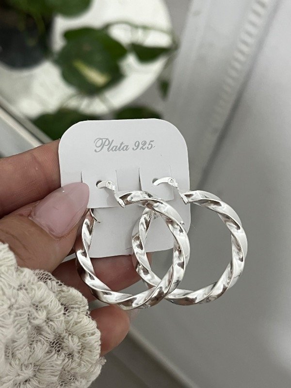 Producto - Aros argollas trenzadas 3.5cm
