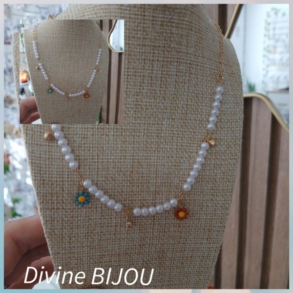 Producto - Collar Margarita perlas