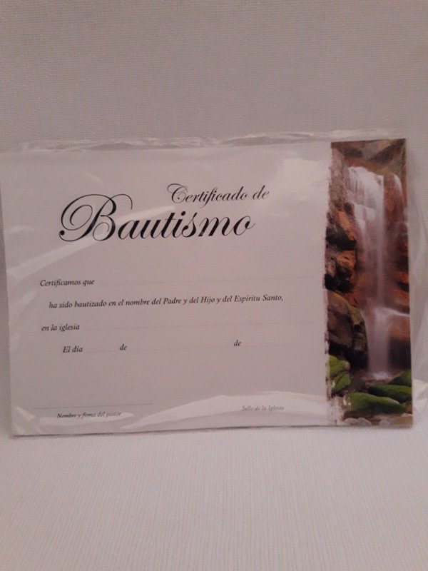 Producto - Certificados BAUTISMO