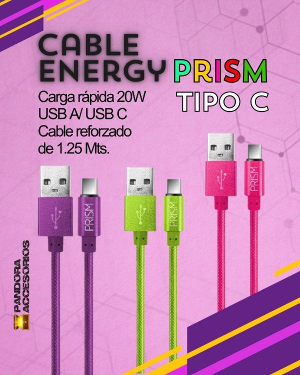 Producto - Cable Energy Prism Tipo C 20W Fast Charge - 0