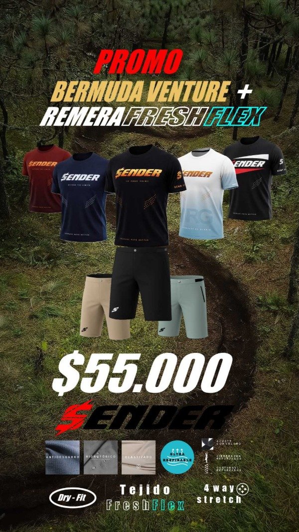 Producto - PROMO Bermuda Venture + Remera FreshFlex - Consultar stock antes de comprar