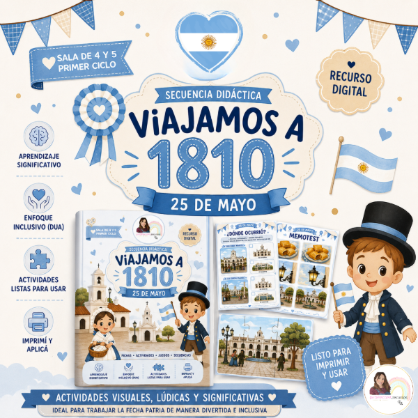 Producto - Efeméride 25 de mayo / Secuencia didáctica + fichas imprimibles