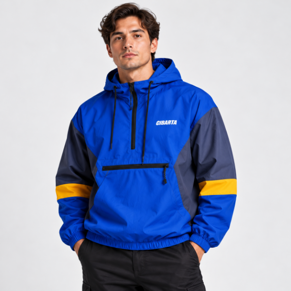 Producto - Rompeviento  Modelo 12  Azul Francia, Gris Grafito y Amarillo - 2
